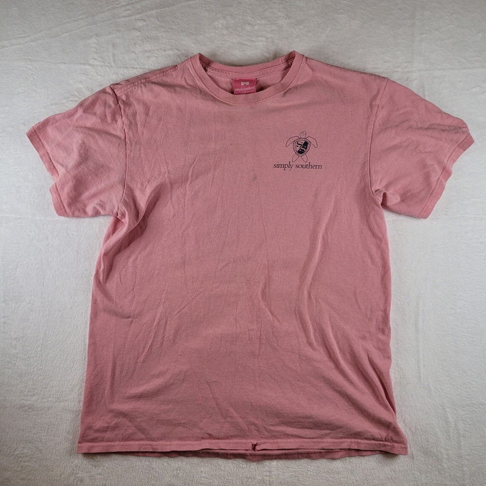 Simply Southern Pink Graphic Tee Humble & Kind Dogs Pig Small Rip Medium